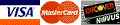 Visa / Mastercard / Discover credit cards accepted